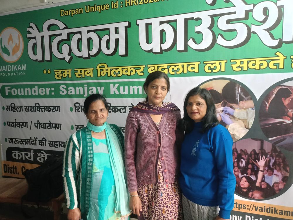 Vaidikam Foundation coordinators visiting a community